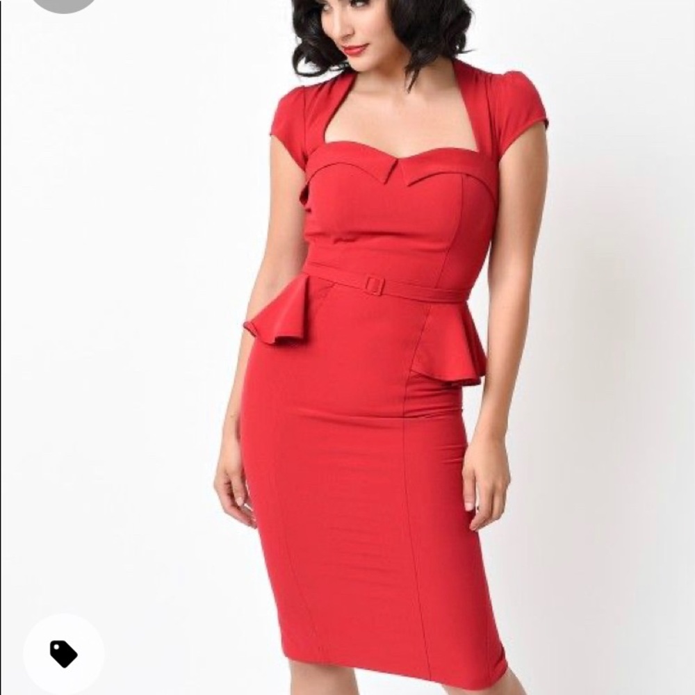 Stop Staring 1940s red bombshell dress
